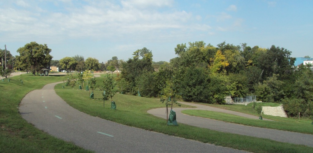 The eastern edge of Webber Park, at Webber Parkway and Lyndale Avenue, and likely former grounds of Camden Park Golf Club.